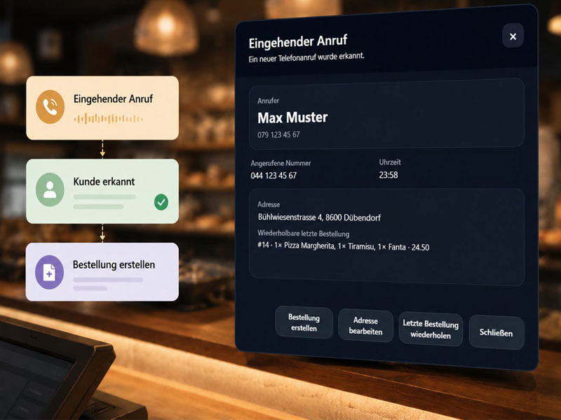 Anruferkennung für Lieferservice, PizzaKurier